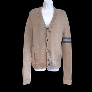 Dunhill London Gray Pockets Knit Stripe Old Money Quiet Luxury Grandpa Sweater